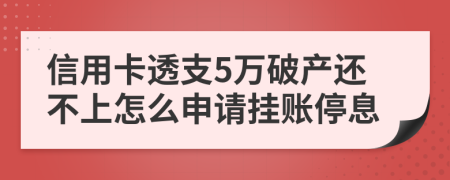 信用卡透支5万破产还不上怎么申请挂账停息