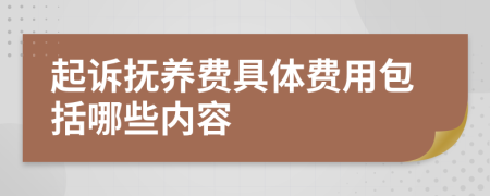 起诉抚养费具体费用包括哪些内容