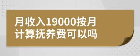 月收入19000按月计算抚养费可以吗
