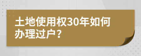 土地使用权30年如何办理过户？