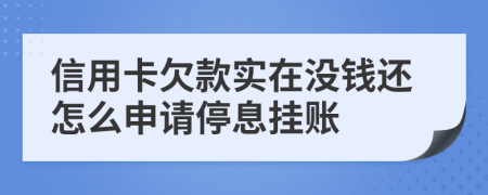 信用卡欠款实在没钱还怎么申请停息挂账