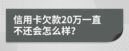 信用卡欠款20万一直不还会怎么样？