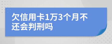 欠信用卡1万3个月不还会判刑吗