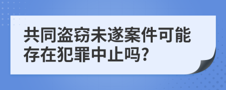 共同盗窃未遂案件可能存在犯罪中止吗?