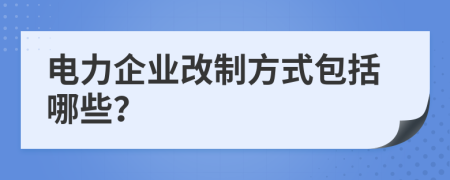 电力企业改制方式包括哪些？