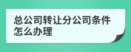 总公司转让分公司条件怎么办理