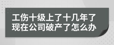 工伤十级上了十几年了现在公司破产了怎么办