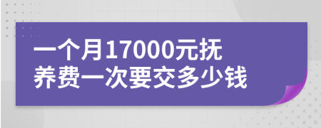 一个月17000元抚养费一次要交多少钱