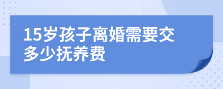 15岁孩子离婚需要交多少抚养费