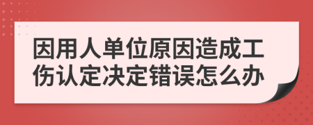 因用人单位原因造成工伤认定决定错误怎么办