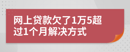 网上贷款欠了1万5超过1个月解决方式