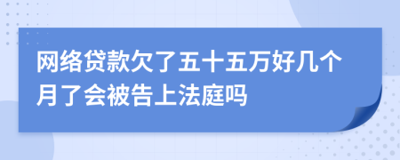 网络贷款欠了五十五万好几个月了会被告上法庭吗
