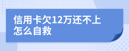 信用卡欠12万还不上怎么自救