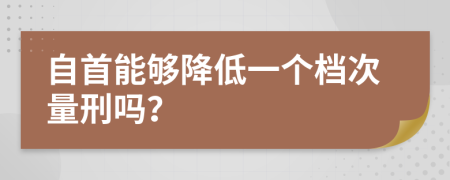 自首能够降低一个档次量刑吗？