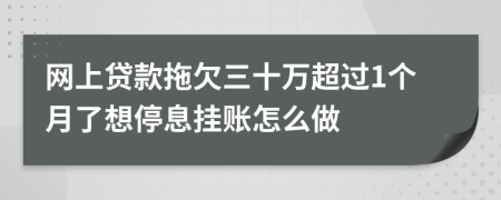 网上贷款拖欠三十万超过1个月了想停息挂账怎么做