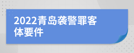 2022青岛袭警罪客体要件