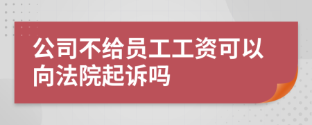 公司不给员工工资可以向法院起诉吗