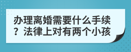 办理离婚需要什么手续？法律上对有两个小孩