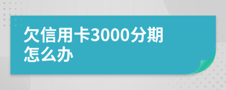 欠信用卡3000分期怎么办