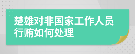 楚雄对非国家工作人员行贿如何处理