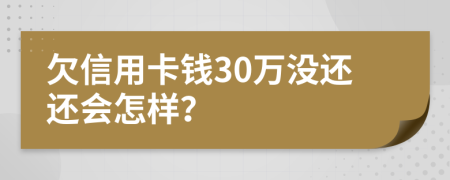 欠信用卡钱30万没还还会怎样？