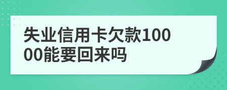 失业信用卡欠款10000能要回来吗