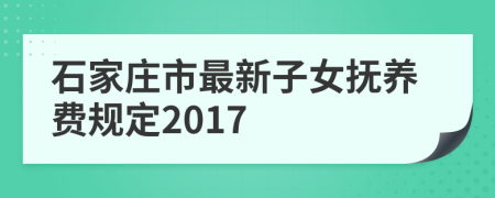 石家庄市最新子女抚养费规定2017