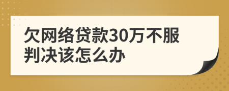 欠网络贷款30万不服判决该怎么办