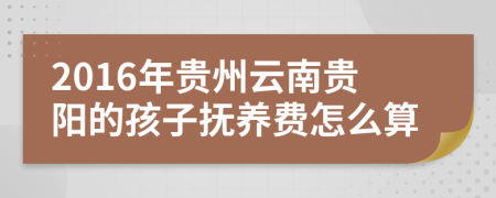 2016年贵州云南贵阳的孩子抚养费怎么算