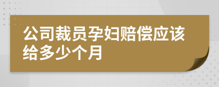 公司裁员孕妇赔偿应该给多少个月