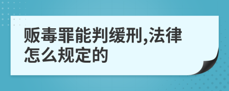 贩毒罪能判缓刑,法律怎么规定的