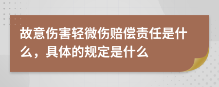 故意伤害轻微伤赔偿责任是什么，具体的规定是什么