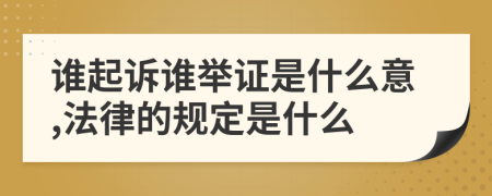 谁起诉谁举证是什么意,法律的规定是什么