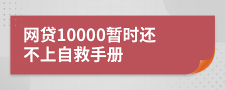 网贷10000暂时还不上自救手册