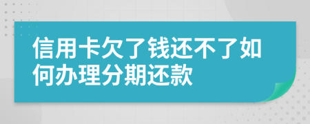 信用卡欠了钱还不了如何办理分期还款