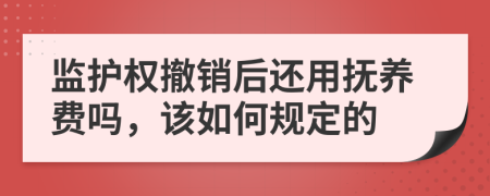 监护权撤销后还用抚养费吗，该如何规定的