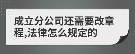 成立分公司还需要改章程,法律怎么规定的