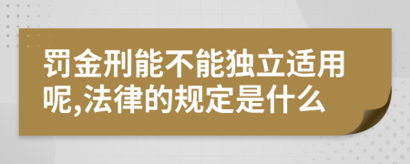 罚金刑能不能独立适用呢,法律的规定是什么