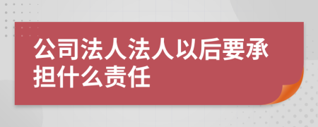 公司法人法人以后要承担什么责任