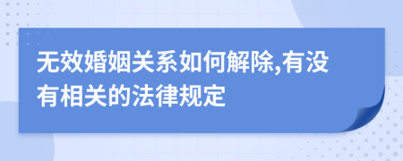 无效婚姻关系如何解除,有没有相关的法律规定