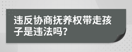 违反协商抚养权带走孩子是违法吗？