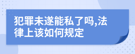 犯罪未遂能私了吗,法律上该如何规定