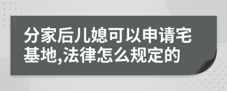 分家后儿媳可以申请宅基地,法律怎么规定的