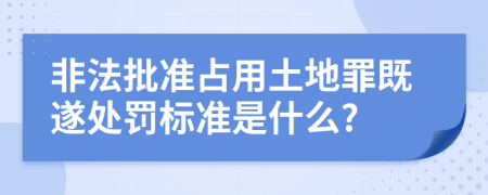 非法批准占用土地罪既遂处罚标准是什么?