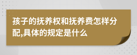 孩子的抚养权和抚养费怎样分配,具体的规定是什么