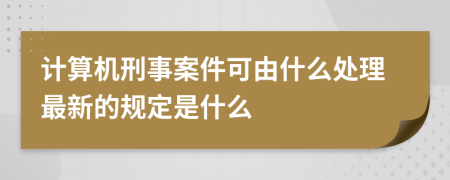 计算机刑事案件可由什么处理最新的规定是什么