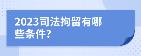 2023司法拘留有哪些条件？