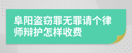 阜阳盗窃罪无罪请个律师辩护怎样收费