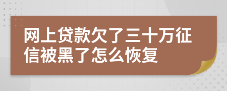 网上贷款欠了三十万征信被黑了怎么恢复