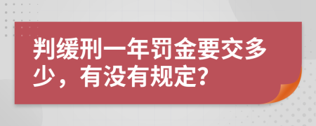 判缓刑一年罚金要交多少，有没有规定？